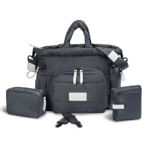 Baby Changing Tote Bag - Soft black