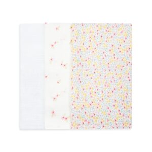 Organic Baby Muslins, Set of 3 - Wildflower Garden